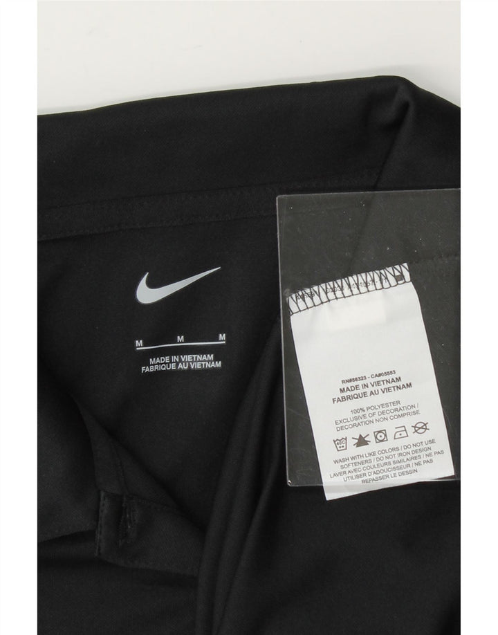 NIKE Womens Windsor Polo Shirt UK 12 Medium Black Polyester Vintage Nike and Second-Hand Nike from Messina Hembry 