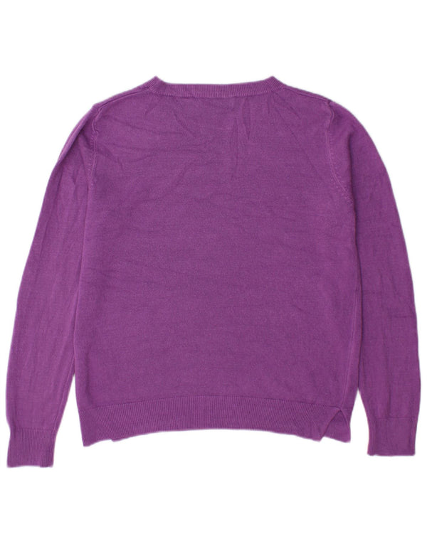 Pulover pentru femei Marks & Spencer, cu gât de barcă, UK 12, violet mediu, acrilic
