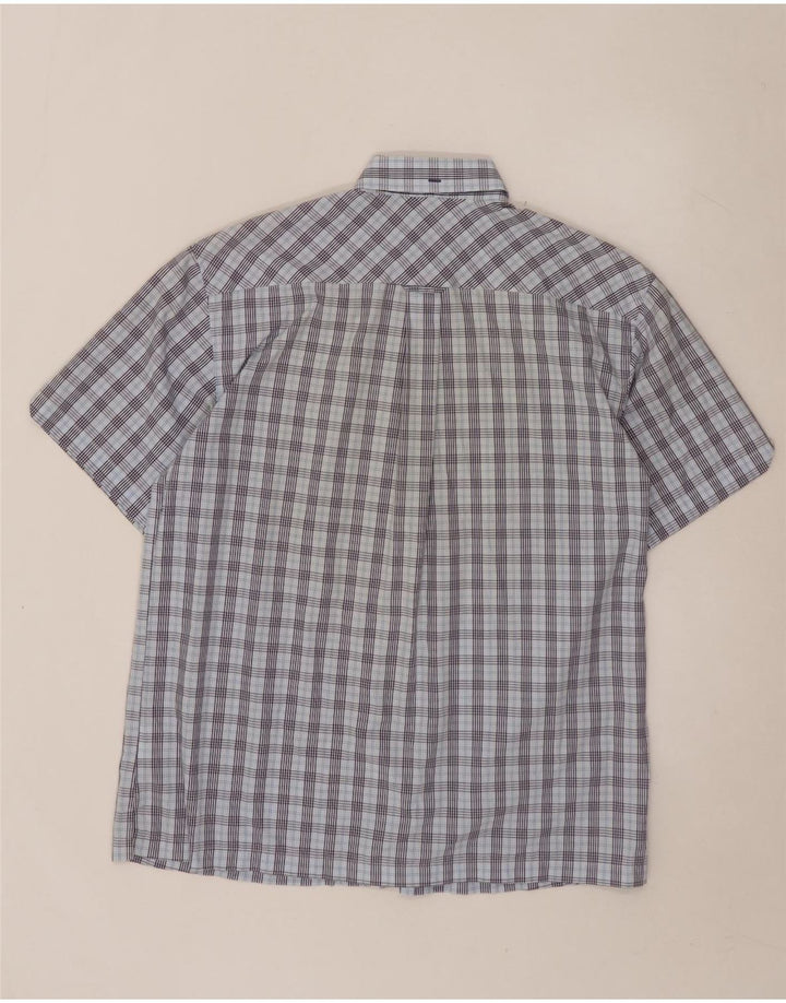 BEN SHERMAN Cămașă cu mânecă scurtă pentru bărbați, cu carouri mari, albastre