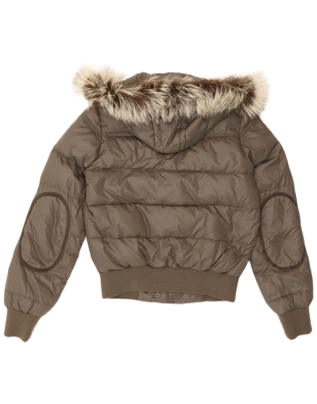 Jachetă căptușită cu glugă Cerruti 1881 pentru femei UK 14 Medium Khaki Poliamidă