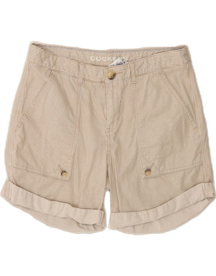 DOCKERS Womens Chino Shorts US 6 Medium W30  Beige Striped Cotton Vintage Dockers and Second-Hand Dockers from Messina Hembry 