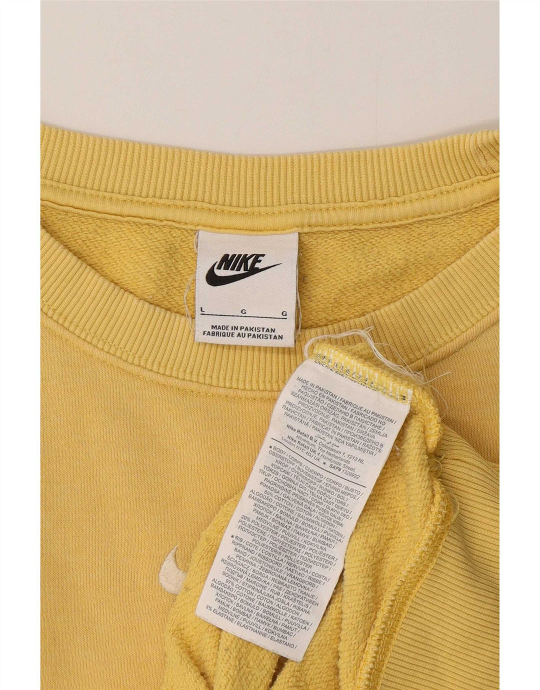 Pulover Nike pentru bărbați, cu croială relaxată, mare, galben din bumbac, anii 90