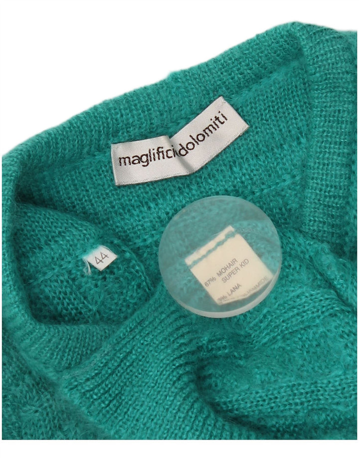 Pulover Cardigan Vintage pentru Damă IT 44 Mohair Verde Mediu