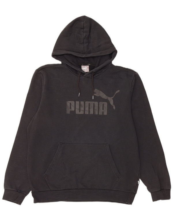 PUMA Mens Graphic Hoodie Jumper Medium Black Cotton