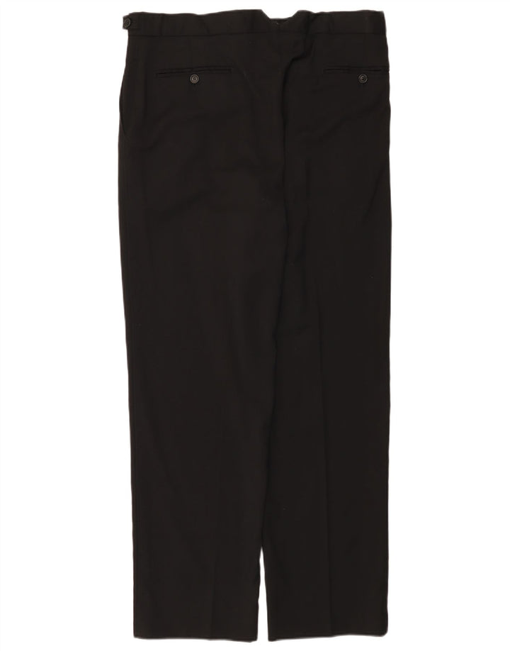 Pantaloni de costum drept bărbați Marks & Spencer L34 L31 Lână neagră