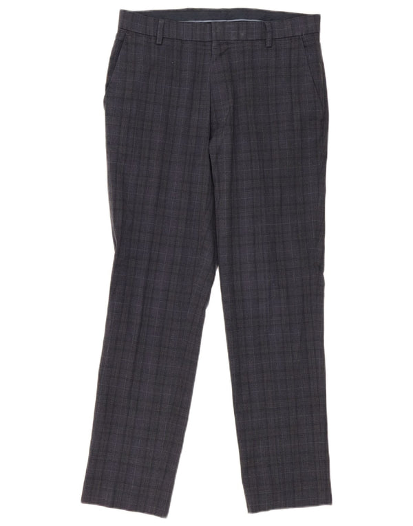 Pantaloni chino pentru bărbați Marks & Spencer Slim Fit L30 L29 bleumarin Check