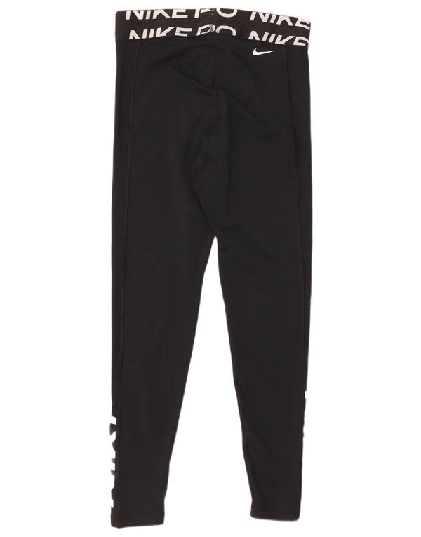 Leggings NIKE Dri Fit Graphic pentru femei UK 12 Poliester mediu negru