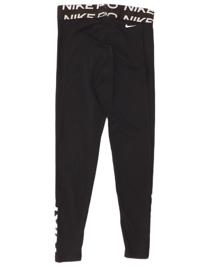 Leggings NIKE Dri Fit Graphic pentru femei UK 12 Poliester mediu negru