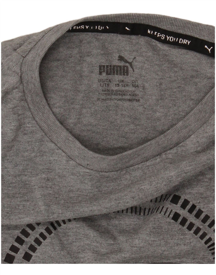 Tricou grafic PUMA pentru băieți Top 13-14 ani, gri pete