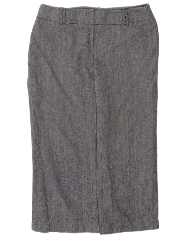 Marks & Spencer Pantaloni tăiați cu talie înaltă pentru femei UK 16 Large W34 L26 Bleu marine