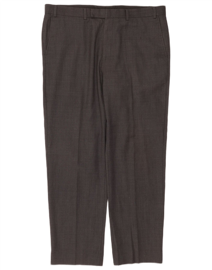Pantaloni de costum conici pentru bărbați Marks & Spencer L38 L31 poliester gri