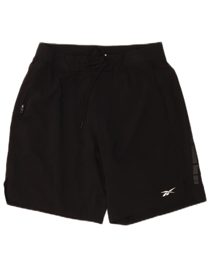 Pantaloni scurti de înot grafic pentru femei Reebok UK 10 Poliester negru mic