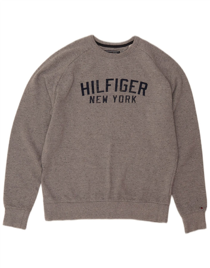 TOMMY HILFIGER Pulover de hanorac Vintage Fit UK 16 mare gri
