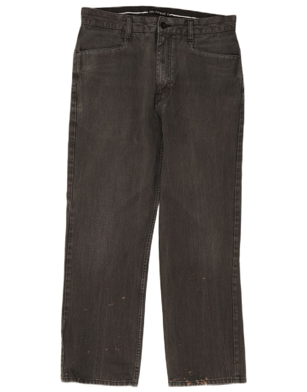 Marks & Spencer Mens Straight Casual Trousers W32 L29 Grey Cotton