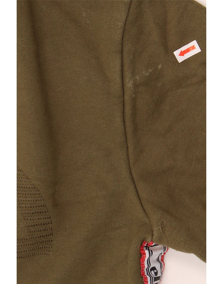 ELLESSE Mens Graphic Sweatshirt Jumper Medium Khaki Cotton Vintage Ellesse and Second-Hand Ellesse from Messina Hembry 