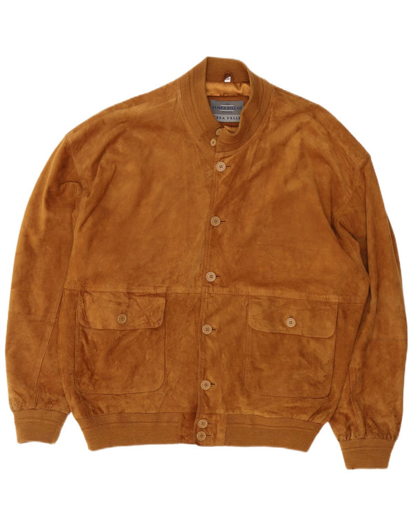 Jachetă bomber din piele intoarsa pentru barbati James Dillon UK 44 2XL piele maro