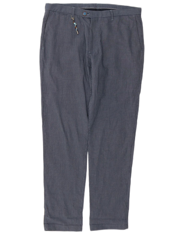 Pantaloni chino slim pentru bărbați Zara EU 40 Mediu L31 L29 Bleumarin cu dungi