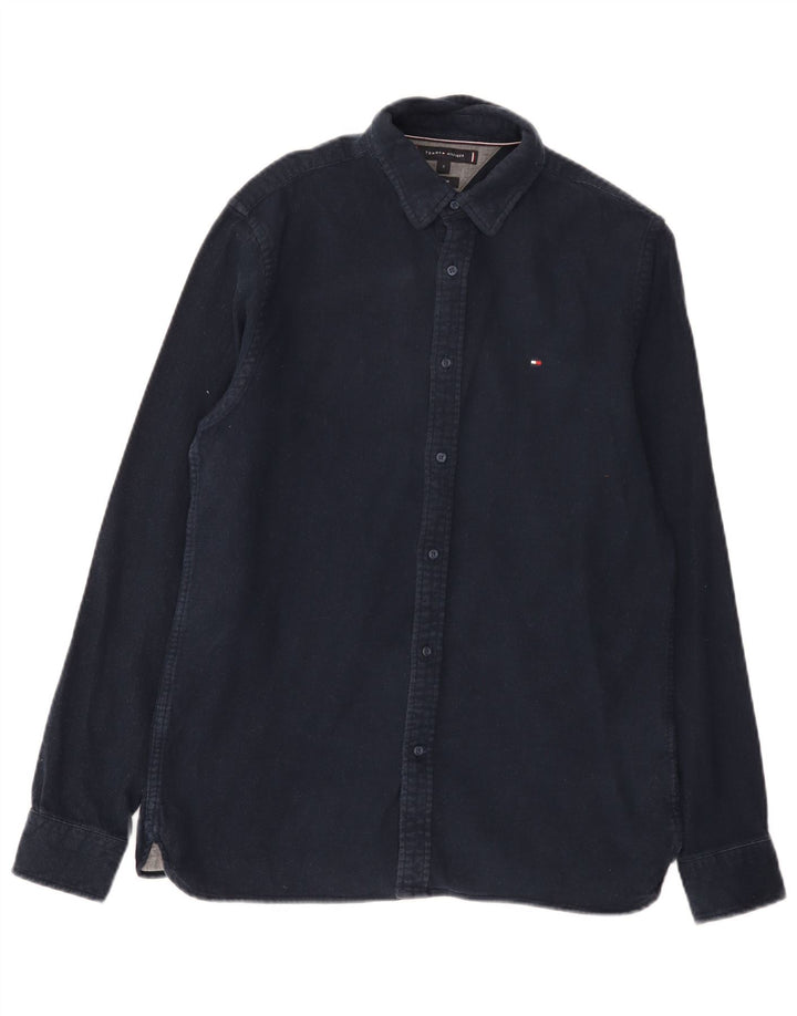 Cămașă de flanel pentru bărbați Tommy Hilfiger, bumbac, albastru bleumarin