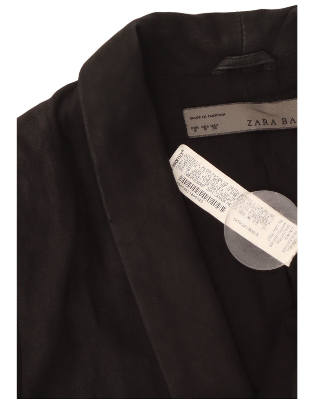 Jachetă pentru femei Zara cu 1 nasture din piele intoarsa din piele intoarsa UK 10 Mica Neagra