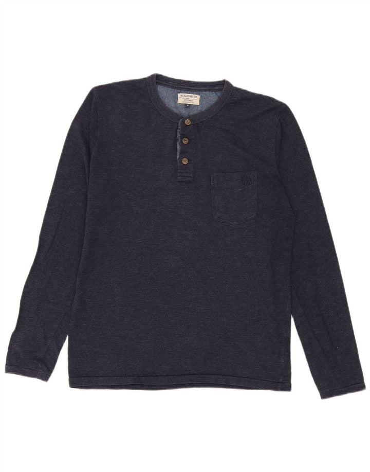 Top pentru bărbați Jack & Jones cu mânecă lungă, mijlociu, albastru marin pete