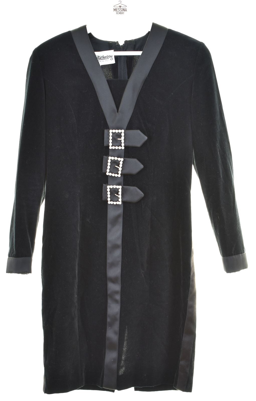 EGONVON FURSTENBERG Womens Velvet Sheath Dress UK 8 Small Black Vintage | Vintage | Thrift | Second-Hand | Used Clothing | Messina Hembry 