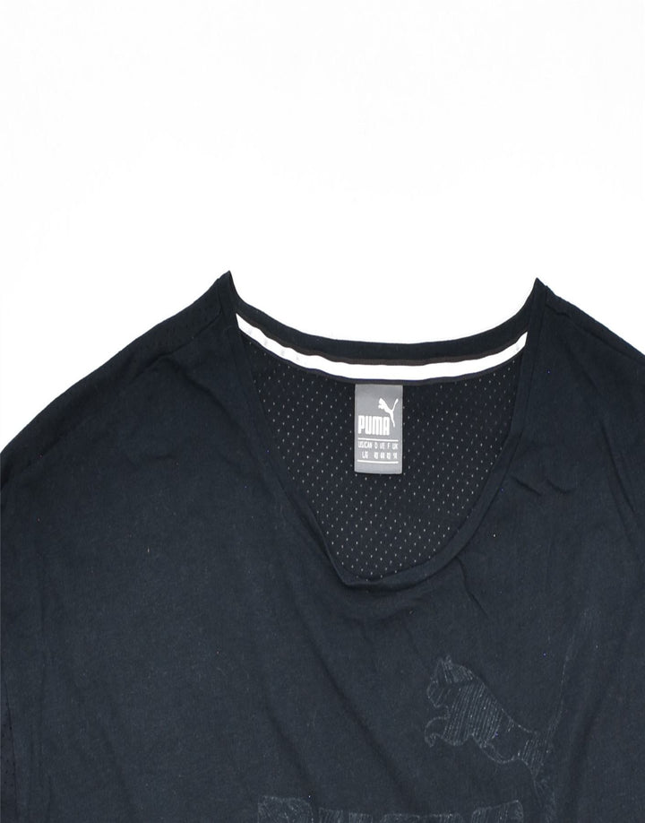 PUMA Womens Graphic T-Shirt Top UK 14 Large Black | Vintage | Thrift | Second-Hand | Used Clothing | Messina Hembry 