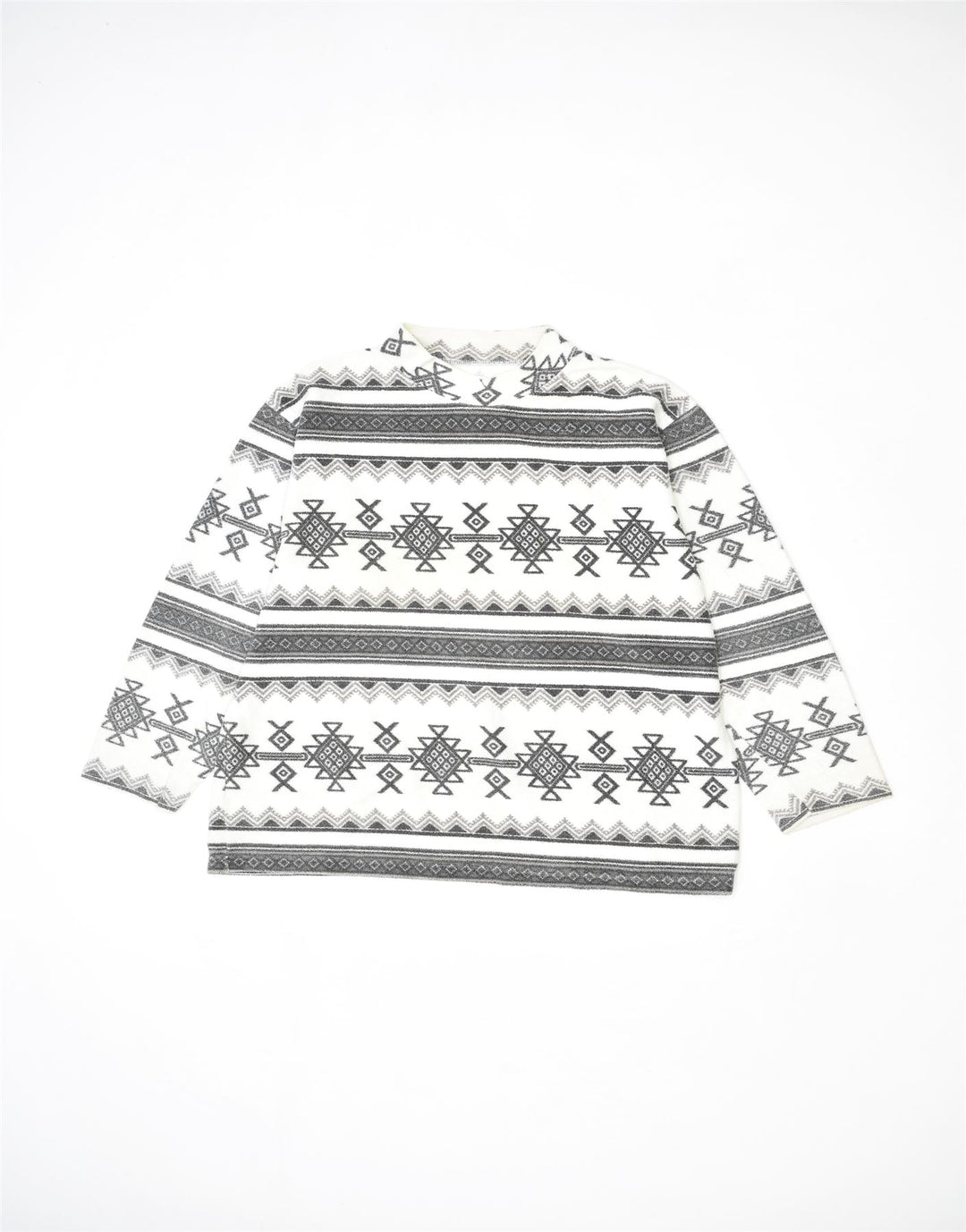 VINTAGE Womens Crew Neck Jumper Sweater UK 18 XL Grey Geometric Aztec | Vintage | Thrift | Second-Hand | Used Clothing | Messina Hembry 