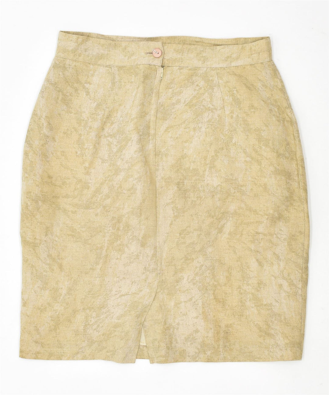 VINTAGE Womens Mini Skirt W26 Small Beige Linen | Vintage | Thrift | Second-Hand | Used Clothing | Messina Hembry 