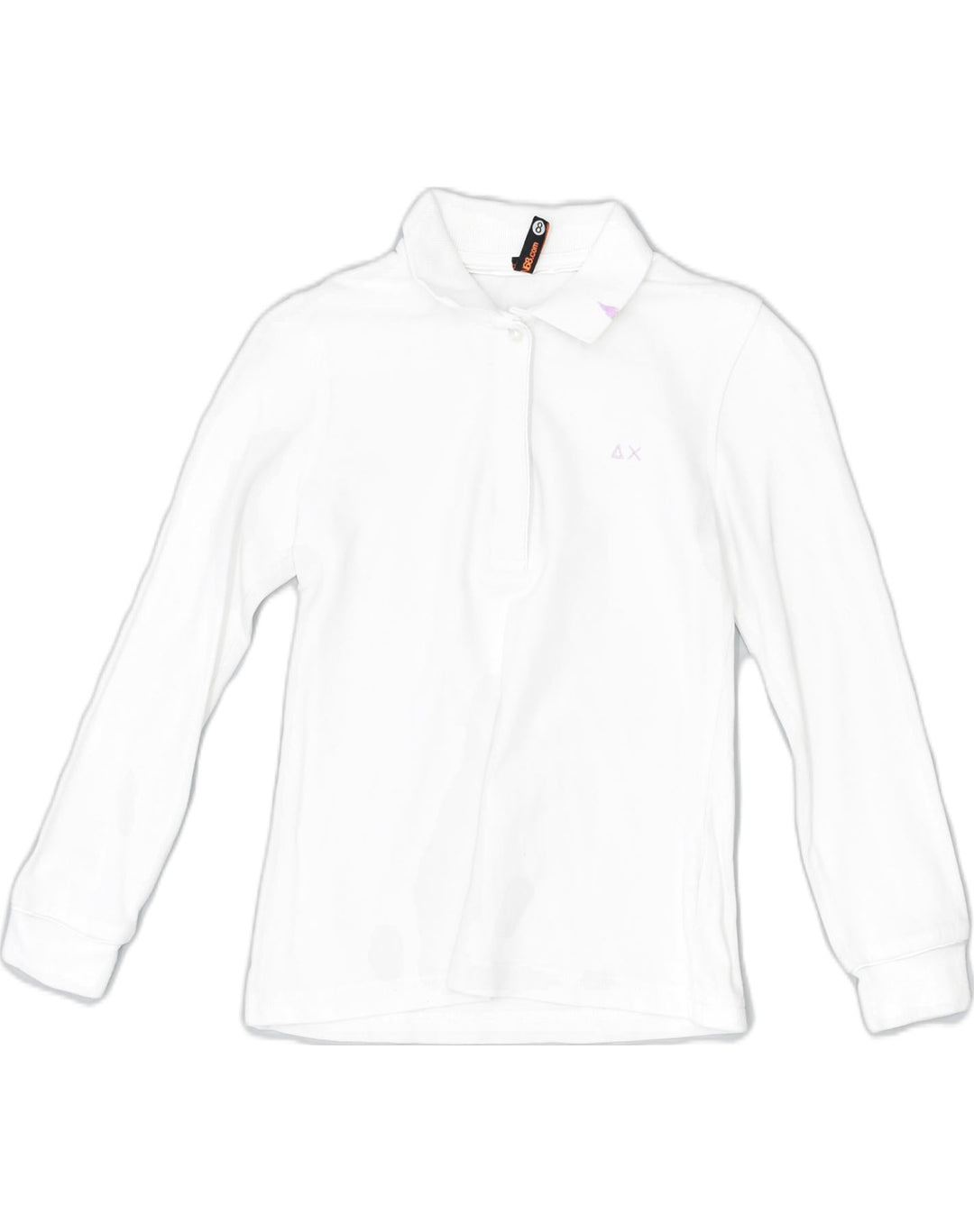 SUN68 Girls Long Sleeve Rugby Polo Shirt 7-8 Years White Cotton | Vintage | Thrift | Second-Hand | Used Clothing | Messina Hembry 