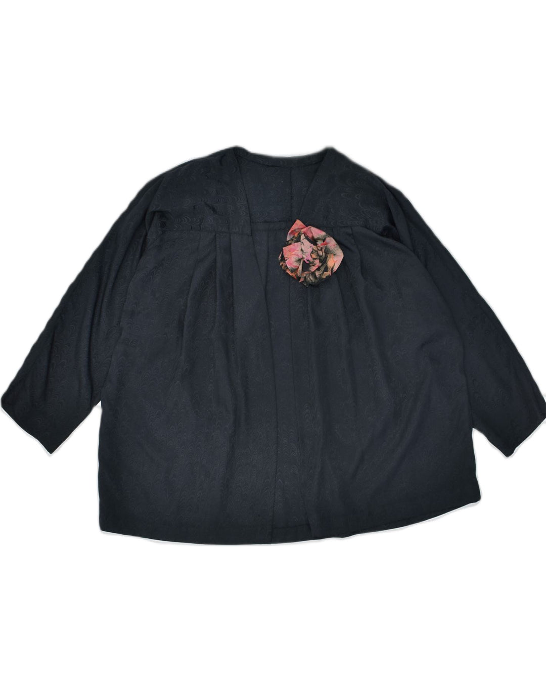 VINTAGE Womens 3/4 Sleeve Cardigan Top UK 24 3XL Black Floral | Vintage | Thrift | Second-Hand | Used Clothing | Messina Hembry 